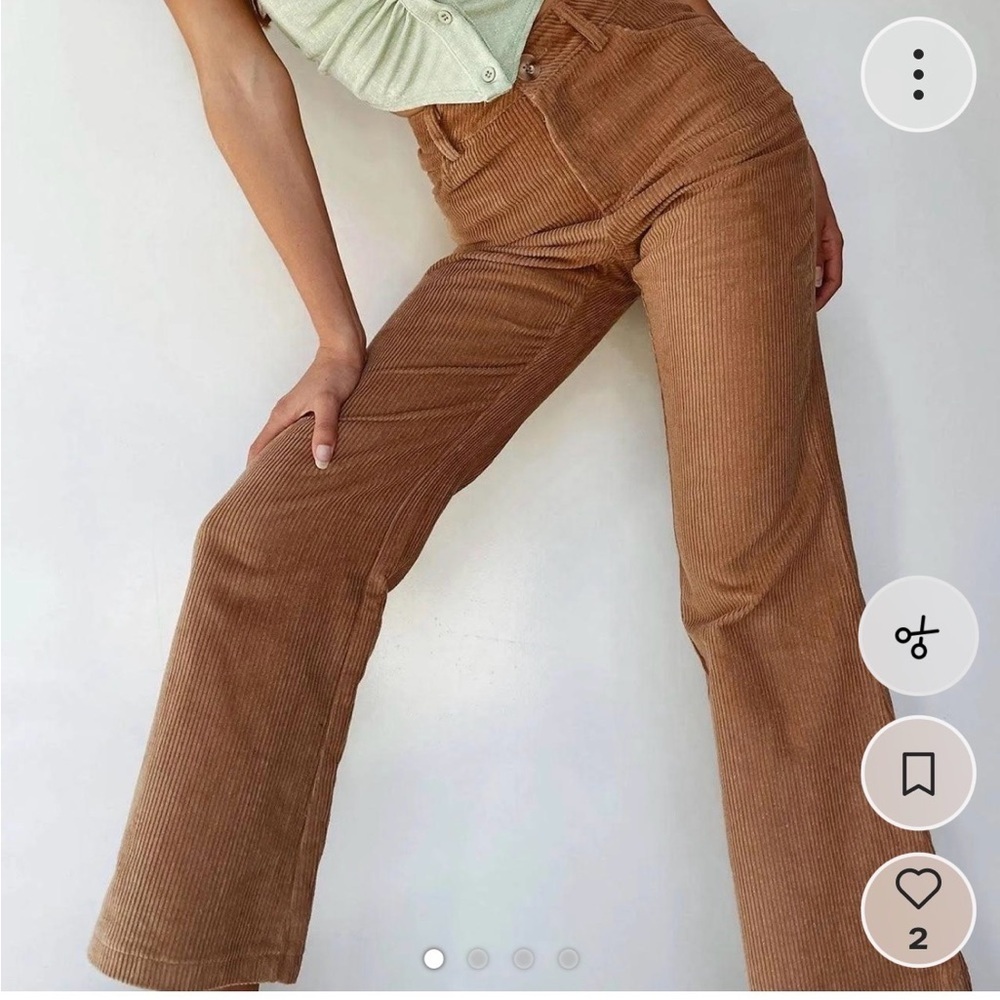 Princess Polly Brown Corduroy Flare Pants Y2K Boho 70s Retro US 4 Coquettw